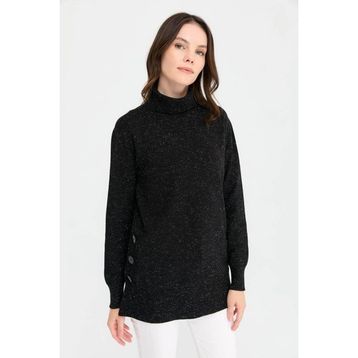 Desen Triko 23391 Siyah Kadın Kazak