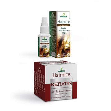 Destek Doğal Saç Bakım Yağı ve Maskesi 2'li Set