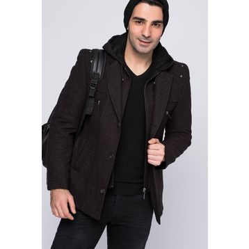 Dewberry 1030001K7532 Erkek Desenli Bordo Kaban