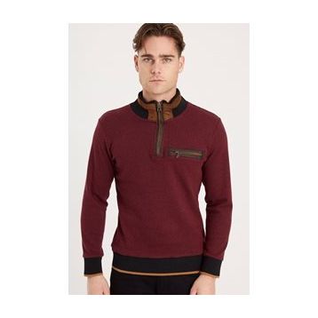 Dewberry 1039 Bordo Erkek Sweatshirt