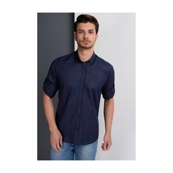 Dewberry 10500010G650 Lacivert Bordo Erkek Gömlek