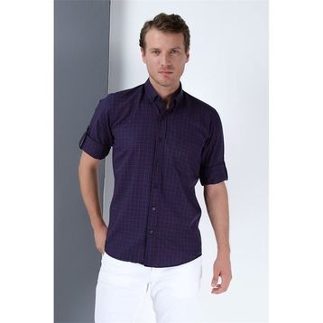 Dewberry 10500010G667 Lacivert Bordo Erkek Gömlek