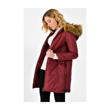 Dewberry 1160001Z6590 Bordo Kadın Kaban