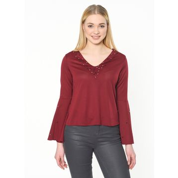 Dewberry 2160001Z6215 Bordo Kadın Bluz