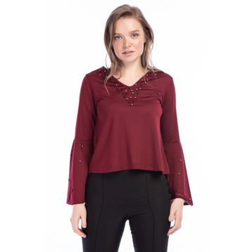 Dewberry 2160001Z6215 Bordo Kadın Bluz