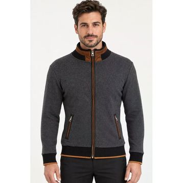 Dewberry 9021 Diagonal Antrasit Erkek Sweatshirt