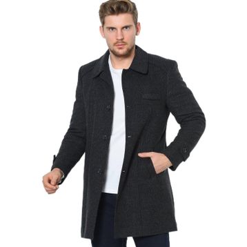 Dewberry Plt7226 Antrasit Desenli Erkek Palto