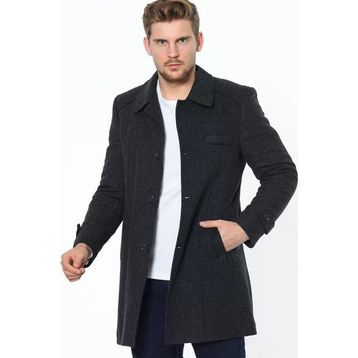 Dewberry Plt7226 Antrasit Desenli Erkek Palto