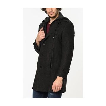 Dewberry Plt8334 Siyah Desenli Erkek Palto