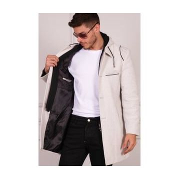 Dewberry PLT8335 Diagonal Gri Erkek Palto