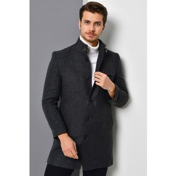 Dewberry Plt8367 Antrasit Desenli Erkek Palto