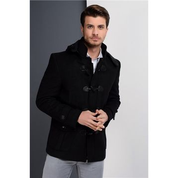 Dewberry Plt8379 Siyah Erkek Palto