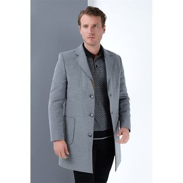 Dewberry PLT8384 Gri Erkek Palto