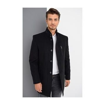 Dewberry Plt8386 Siyah Erkek Palto