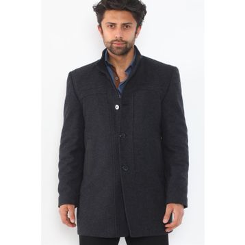 Dewberry Plt8387 Lacivert Desenli Erkek Palto
