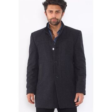 Dewberry Plt8387 Lacivert Desenli Erkek Palto