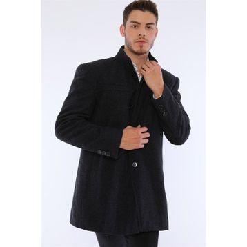 Dewberry Plt8387 Lacivert Desenli Erkek Palto