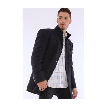 Dewberry Plt8387 Lacivert Desenli Erkek Palto