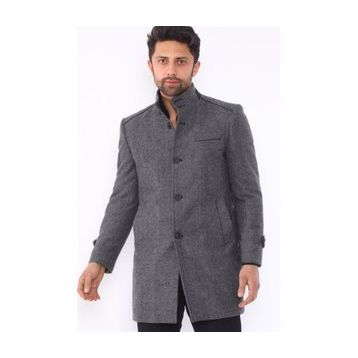 Dewberry Plt8391 Gri Desenli Erkek Palto
