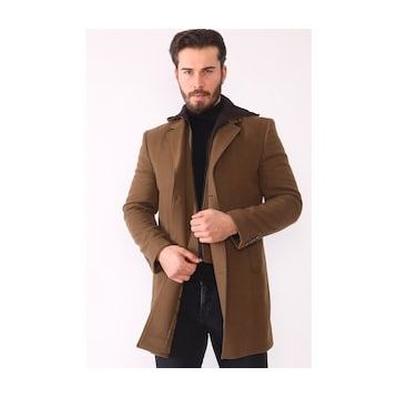 Dewberry PLT8395 Camel Battal Erkek Palto