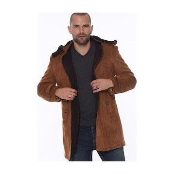 Dewberry PLT8399 Süet Görünümlü Açık Camel Erkek Palto