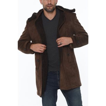 Dewberry PLT8399 Süet Görünümlü Camel Erkek Palto