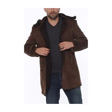 Dewberry PLT8399 Süet Görünümlü Camel Erkek Palto