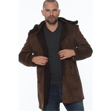 Dewberry PLT8399 Süet Görünümlü Camel Erkek Palto