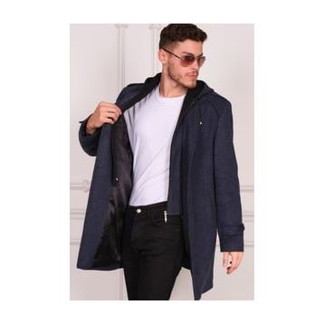 Dewberry PLT8401 Desenli Lacivert Erkek Palto
