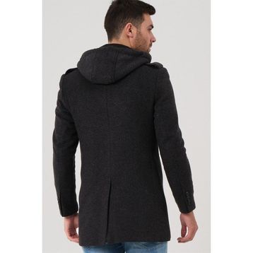 Dewberry Plt8406 Desenli Antrasit Erkek Palto
