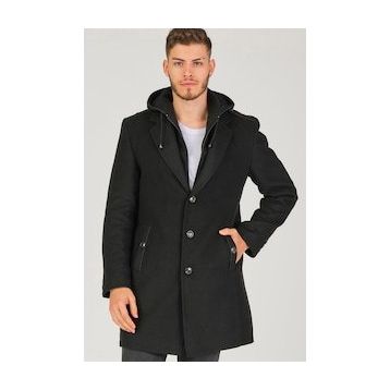 Dewberry PLT8406 Siyah Erkek Palto