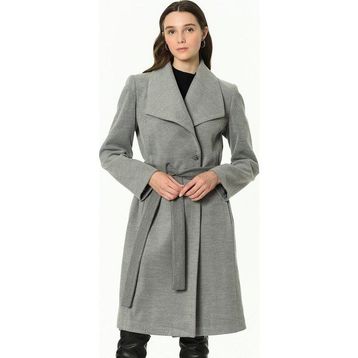 Dewberry Z6639 Açık Gri Kadın Palto