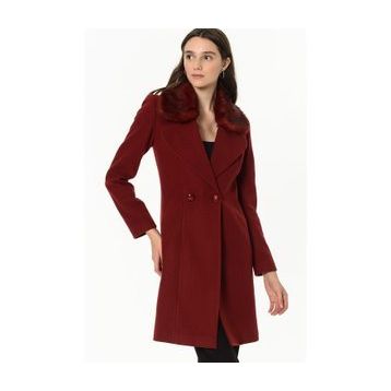 Dewberry Z6643 Bordo Kadın Kaban