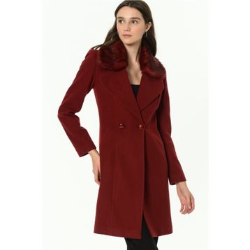Dewberry Z6643 Bordo Kadın Kaban