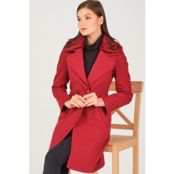 Dewberry Z6643 Bordo Kadın Kaban