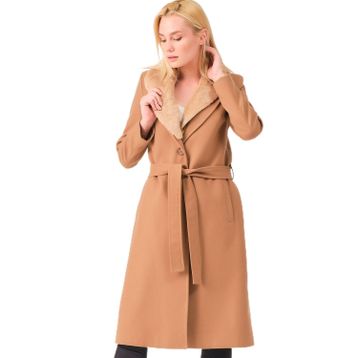Dewberry Z6671 Açık Camel Kadın Palto