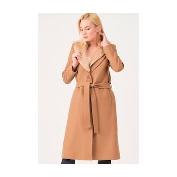 Dewberry Z6671 Açık Camel Kadın Palto
