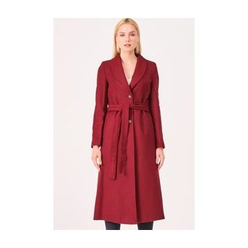 Dewberry Z6681 Bordo Kadın Palto