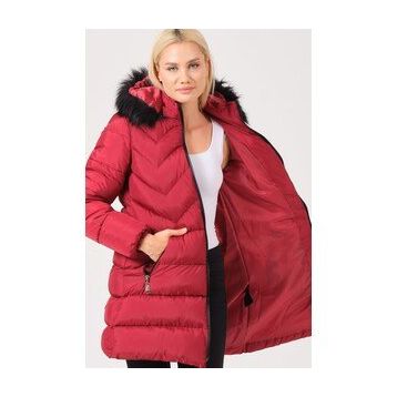 Dewberry Z6759 Bordo Kadın Kaban