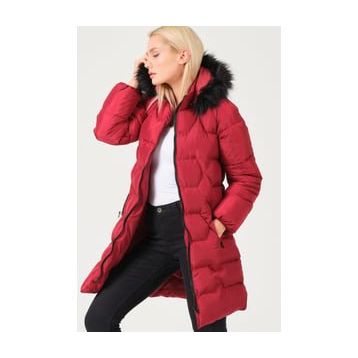 Dewberry Z6760 Bordo Kadın Kaban