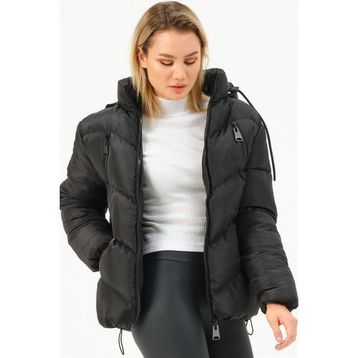 Dewberry Z6769 Siyah Kadın Mont