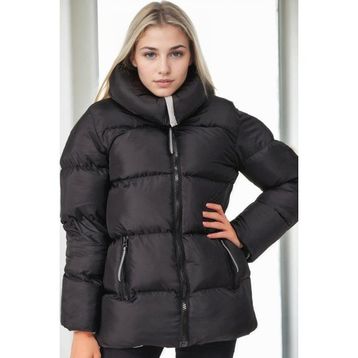 Dewberry Z9682 Siyah Kadın Mont