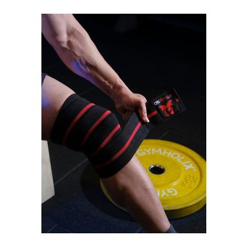 Dex Supports Knee Wraps Siyah Kırmızı Diz Bandajı