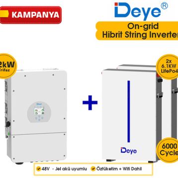 Deye 12kW On-Grid 48 V LV Hibrit Trifaz Paketi