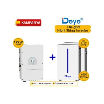 Deye 12kW On-Grid 48 V LV Hibrit Trifaz Paketi