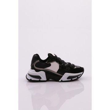 DGN 040 Siyah Kalın Taban Sneaker Kadın Spor Ayakkabı