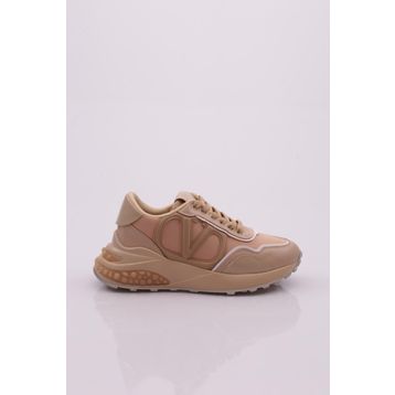 DGN 041 Bej V Desenli Sneaker Kadın Spor Ayakkabı