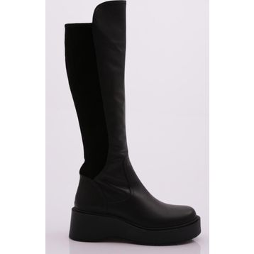 DGN 22535-22K Kadın Kalın Taban Fermuarlı Knee High Çizme