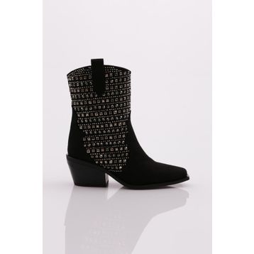 DGN 3305 Siyah Süet Kadın Western Bot
