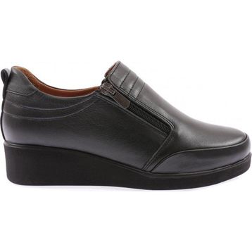 DGN 413 Siyah Çift Fermuarlı Dikiş Detaylı Kalın Tabanlı Kadın Bot